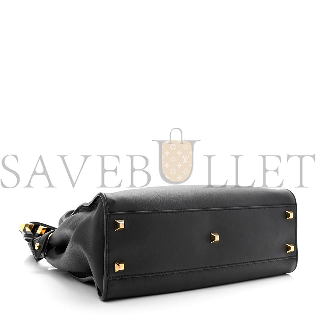 FENDI CALFSKIN STUDDED MEDIUM PEEKABOO ICONIC SATCHEL BLACK (34*24*12cm) FENDI CALFSKIN STUDDED MEDIUM PEEKABOO ICONIC SATCHEL BLACK (34*24*12cm)