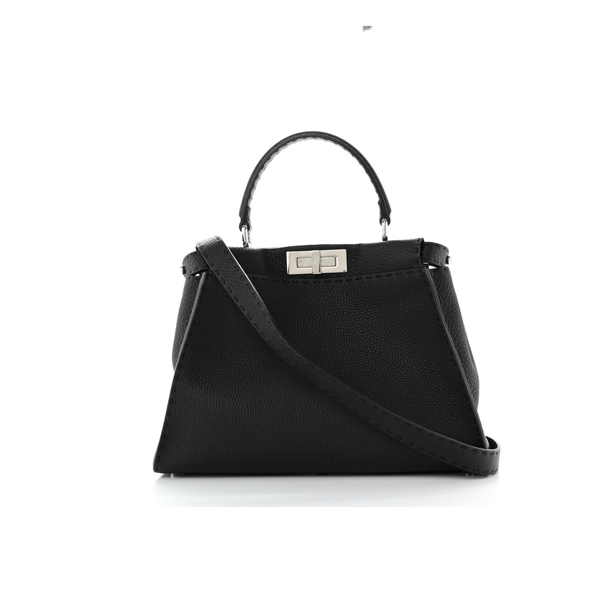 FENDI CUOIO ROMANO SELLERIA BI-COLOR MEDIUM PEEKABOO ICONIC SATCHEL BLACK MOU (34*24*13cm) FENDI CUOIO ROMANO SELLERIA BI-COLOR MEDIUM PEEKABOO ICONIC SATCHEL BLACK MOU (34*24*13cm)