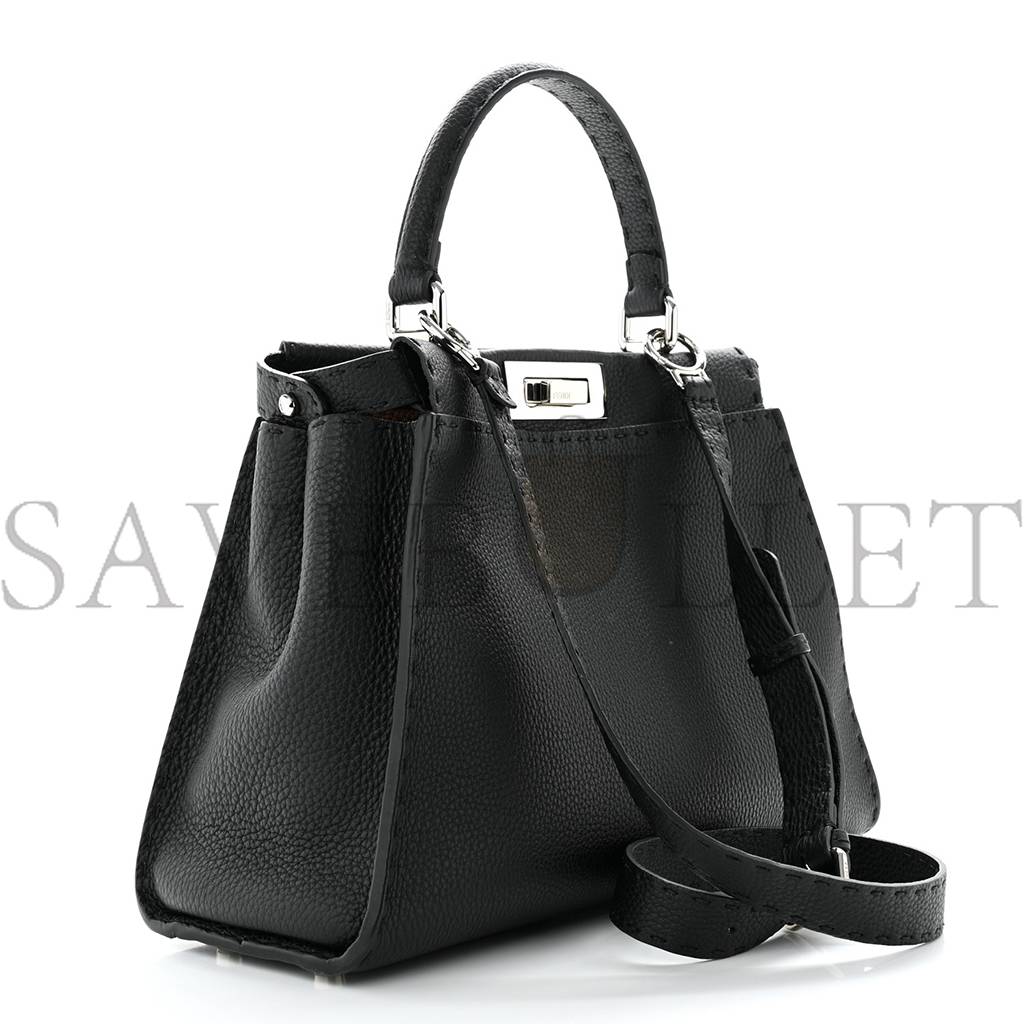 FENDI CUOIO ROMANO SELLERIA BI-COLOR MEDIUM PEEKABOO ICONIC SATCHEL BLACK MOU (34*24*13cm) FENDI CUOIO ROMANO SELLERIA BI-COLOR MEDIUM PEEKABOO ICONIC SATCHEL BLACK MOU (34*24*13cm)