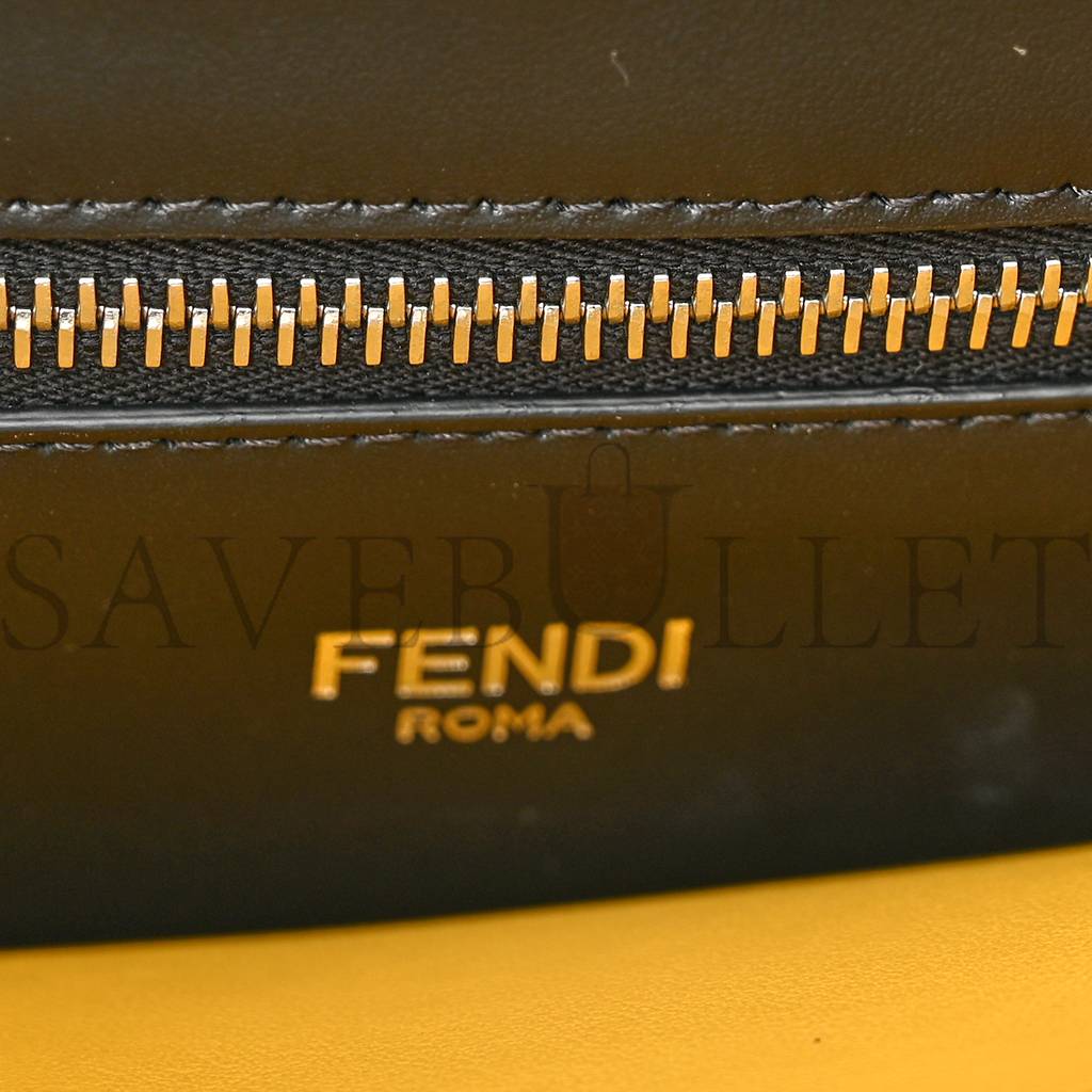FENDI CUOIO ROMANO VITELLO GRACE LIGHT GLAZED FABRIC BI-COLOR FF 1974 MINI PEEKABOO I SEE U SATCHEL BLACK (25*20*9cm) FENDI CUOIO ROMANO VITELLO GRACE LIGHT GLAZED FABRIC BI-COLOR FF 1974 MINI PEEKABOO I SEE U SATCHEL BLACK (25*20*9cm)