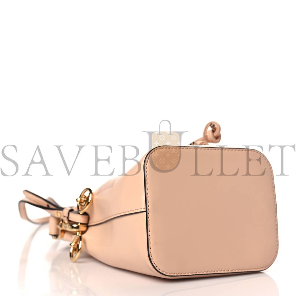 FENDI VITELLO KING F IS FENDI LOGO EMBOSSED MINI MON TRESOR BUCKET BAG LIGHT ROSE (11*10*10cm) FENDI VITELLO KING F IS FENDI LOGO EMBOSSED MINI MON TRESOR BUCKET BAG LIGHT ROSE (11*10*10cm)
