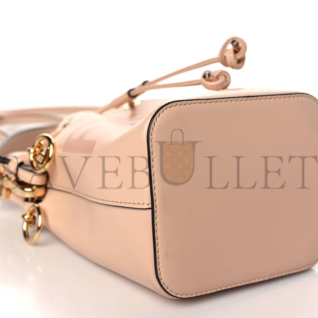 FENDI VITELLO KING F IS FENDI LOGO EMBOSSED MINI MON TRESOR BUCKET BAG LIGHT ROSE (11*10*10cm) FENDI VITELLO KING F IS FENDI LOGO EMBOSSED MINI MON TRESOR BUCKET BAG LIGHT ROSE (11*10*10cm)