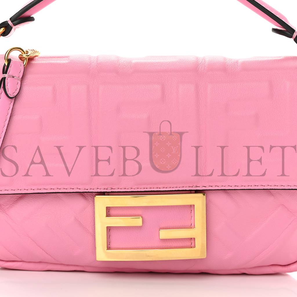 FENDI NAPPA FF 1974 EMBOSSED MINI BAGUETTE LOLLYPOP (18*12*4cm) FENDI NAPPA FF 1974 EMBOSSED MINI BAGUETTE LOLLYPOP (18*12*4cm)