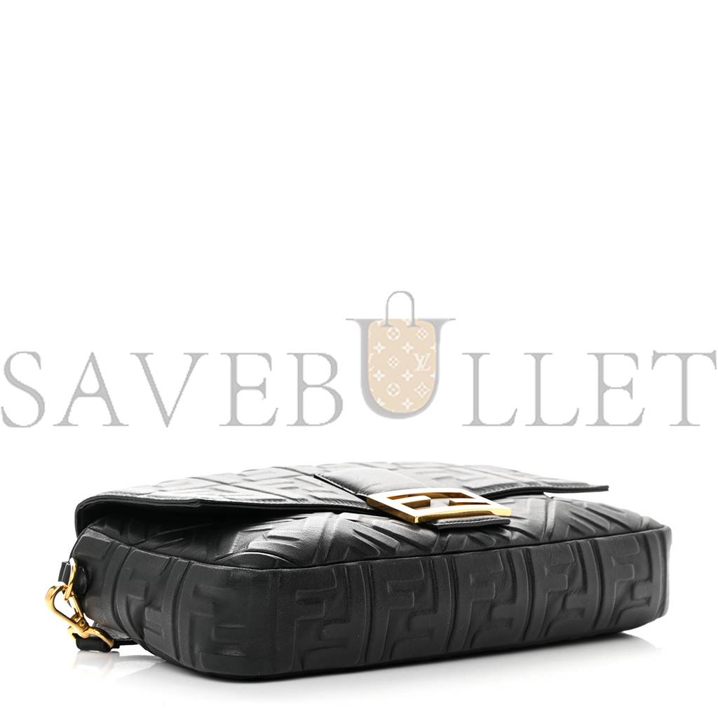 FENDI NAPPA FF 1974 EMBOSSED LARGE BAGUETTE BLACK (32*20*6cm) FENDI NAPPA FF 1974 EMBOSSED LARGE BAGUETTE BLACK (32*20*6cm)