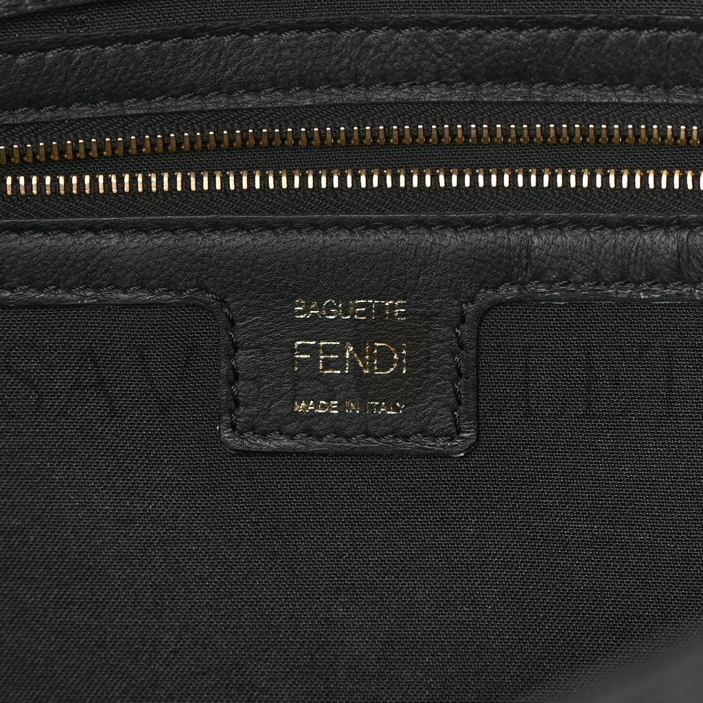 FENDI NAPPA FF 1974 EMBOSSED LARGE BAGUETTE BLACK (32*20*6cm) FENDI NAPPA FF 1974 EMBOSSED LARGE BAGUETTE BLACK (32*20*6cm)