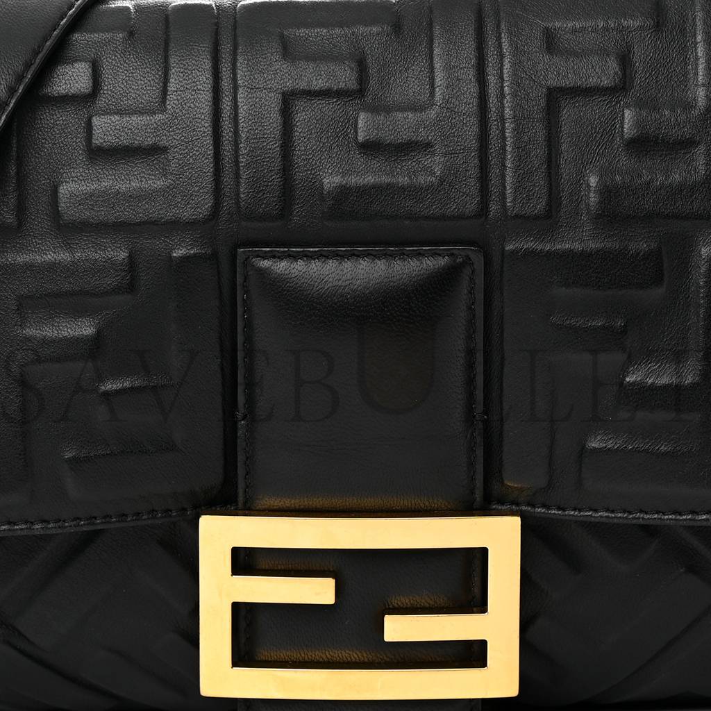 FENDI NAPPA FF 1974 EMBOSSED LARGE BAGUETTE BLACK (32*20*6cm) FENDI NAPPA FF 1974 EMBOSSED LARGE BAGUETTE BLACK (32*20*6cm)