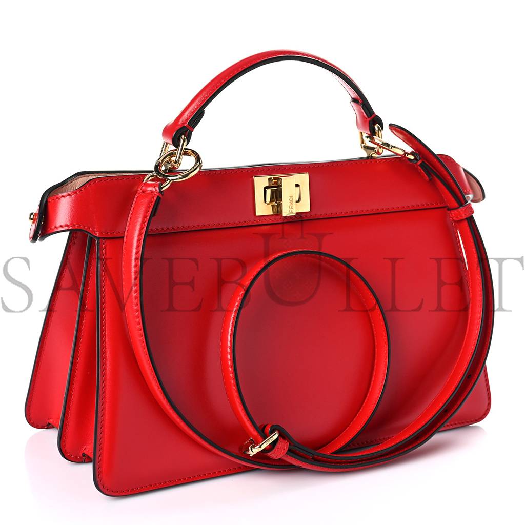 FENDI VITELLO KING LUXOR SHINY NAPPA MEDIUM PEEKABOO I SEE U EAST WEST SATCHEL FUOCO LIGHT ROSE (29*18*10cm) FENDI VITELLO KING LUXOR SHINY NAPPA MEDIUM PEEKABOO I SEE U EAST WEST SATCHEL FUOCO LIGHT ROSE (29*18*10cm)