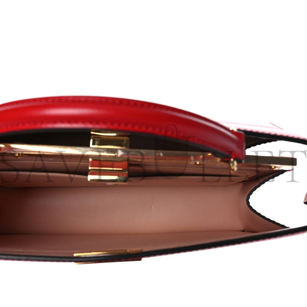 FENDI VITELLO KING LUXOR SHINY NAPPA MEDIUM PEEKABOO I SEE U EAST WEST SATCHEL FUOCO LIGHT ROSE (29*18*10cm) FENDI VITELLO KING LUXOR SHINY NAPPA MEDIUM PEEKABOO I SEE U EAST WEST SATCHEL FUOCO LIGHT ROSE (29*18*10cm)