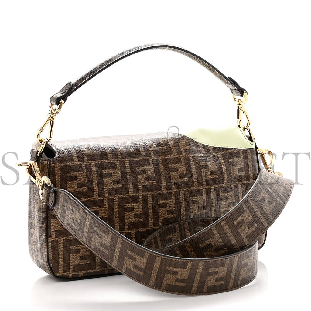FENDI GLAZED FABRIC FF 1974 HAIRDO GIRLS INLAY BAGUETTE MOGANO PANNA MULTICOLOR (27*15*6cm) FENDI GLAZED FABRIC FF 1974 HAIRDO GIRLS INLAY BAGUETTE MOGANO PANNA MULTICOLOR (27*15*6cm)