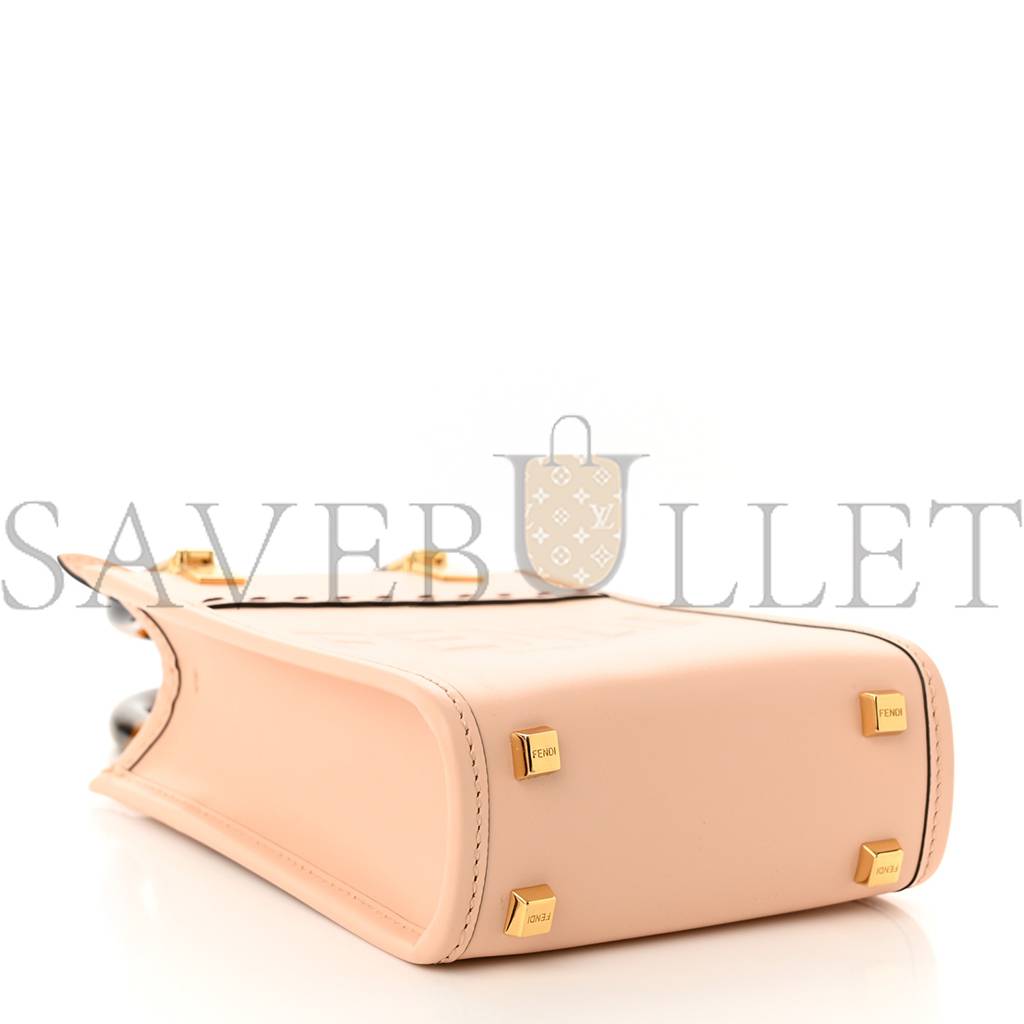 FENDI VITELLO KING PLEXIGLASS MINI FENDI SUNSHINE SHOPPER TOTE POUDRE (18*14*6cm) FENDI VITELLO KING PLEXIGLASS MINI FENDI SUNSHINE SHOPPER TOTE POUDRE (18*14*6cm)