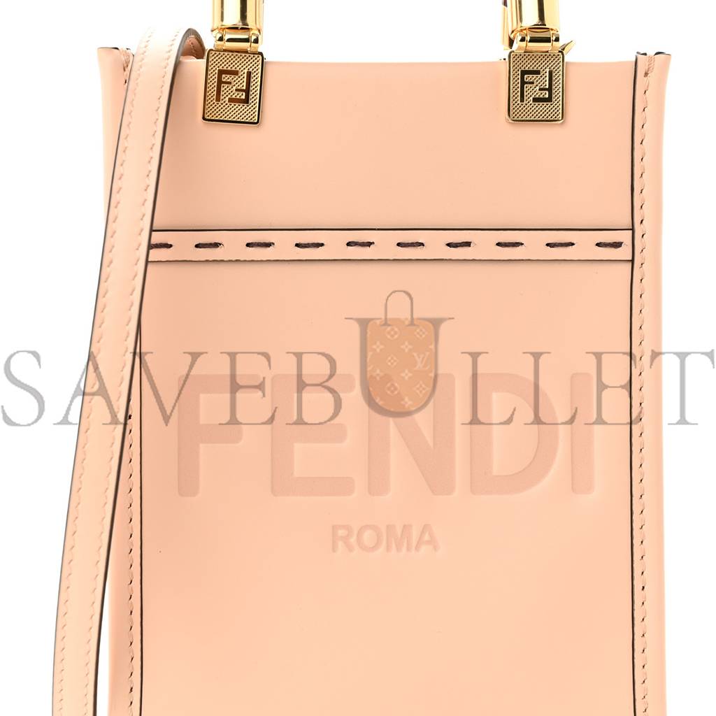 FENDI VITELLO KING PLEXIGLASS MINI FENDI SUNSHINE SHOPPER TOTE POUDRE (18*14*6cm) FENDI VITELLO KING PLEXIGLASS MINI FENDI SUNSHINE SHOPPER TOTE POUDRE (18*14*6cm)