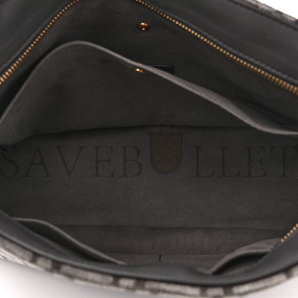 FENDI CHENILLE VITELLO SETA PLEXIGLASS FF FENDI O'LOCK ZIPPER ANTHRACITE ASFALTO (34*23*13cm) FENDI CHENILLE VITELLO SETA PLEXIGLASS FF FENDI O'LOCK ZIPPER ANTHRACITE ASFALTO (34*23*13cm)