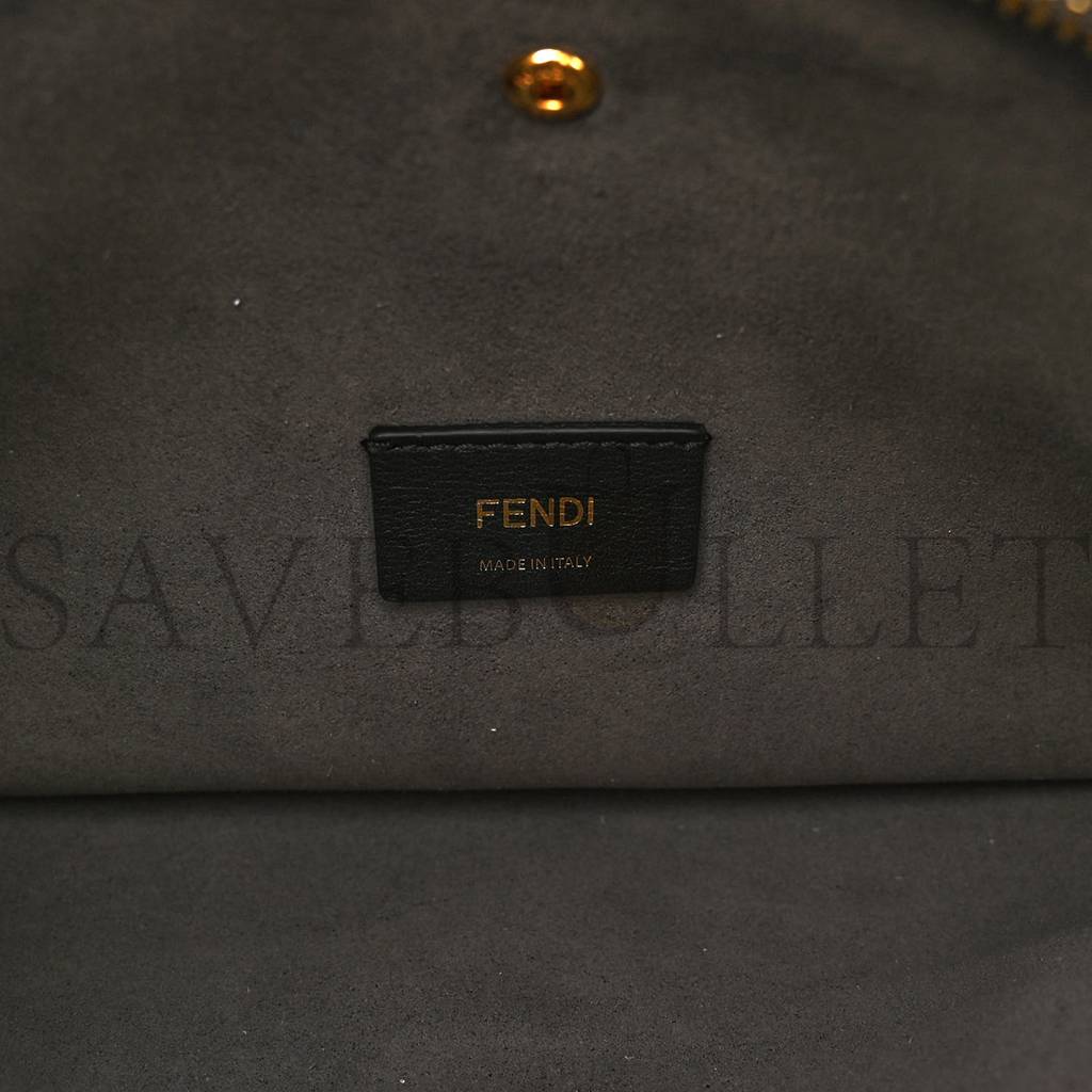 FENDI CHENILLE VITELLO SETA PLEXIGLASS FF FENDI O'LOCK ZIPPER ANTHRACITE ASFALTO (34*23*13cm) FENDI CHENILLE VITELLO SETA PLEXIGLASS FF FENDI O'LOCK ZIPPER ANTHRACITE ASFALTO (34*23*13cm)