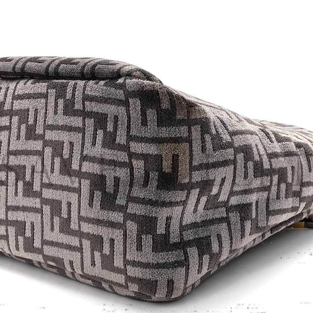 FENDI CHENILLE VITELLO SETA PLEXIGLASS FF FENDI O'LOCK ZIPPER ANTHRACITE ASFALTO (34*23*13cm) FENDI CHENILLE VITELLO SETA PLEXIGLASS FF FENDI O'LOCK ZIPPER ANTHRACITE ASFALTO (34*23*13cm)