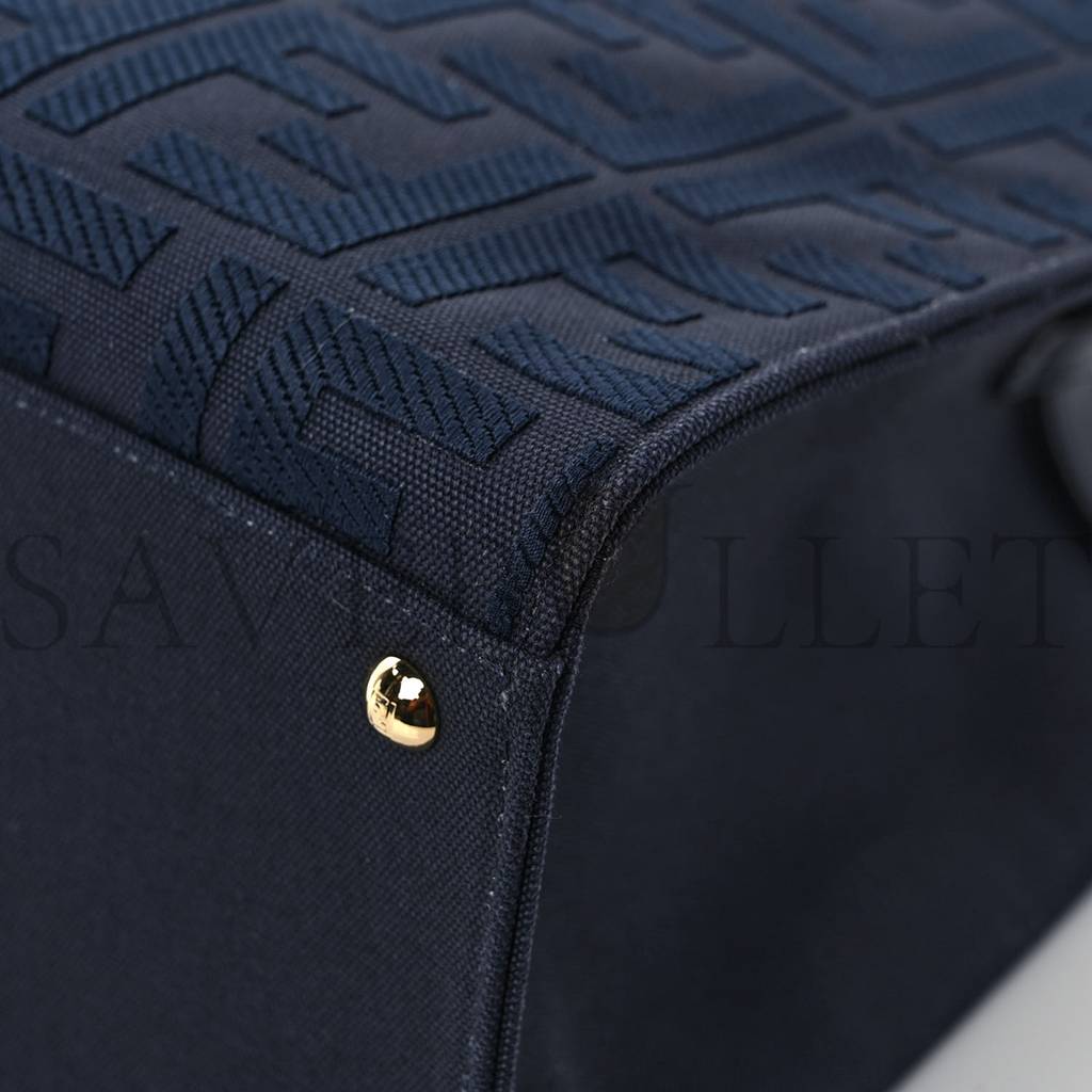 FENDI CANVAS VITELLO KING FF EMBROIDERED MEDIUM PEEKABOO X-TOTE BLUE (41*29*15cm) FENDI CANVAS VITELLO KING FF EMBROIDERED MEDIUM PEEKABOO X-TOTE BLUE (41*29*15cm)