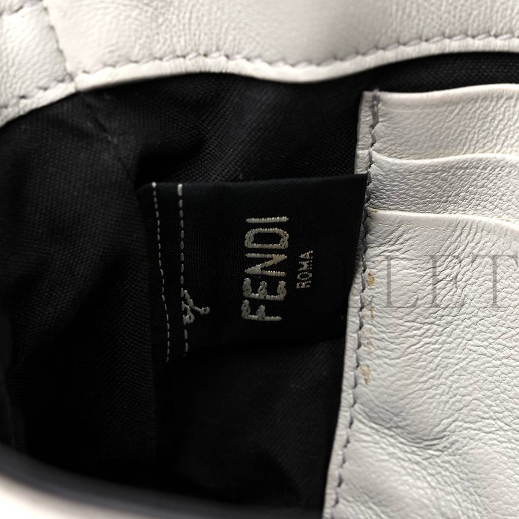 FENDI NAPPA FF 1974 EMBOSSED MINI BAGUETTE WHITE (18*11*4cm) FENDI NAPPA FF 1974 EMBOSSED MINI BAGUETTE WHITE (18*11*4cm)