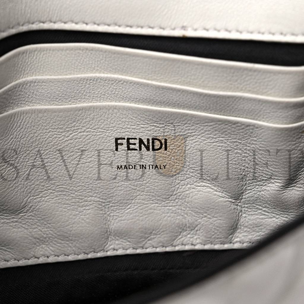 FENDI NAPPA FF 1974 EMBOSSED MINI BAGUETTE WHITE (18*11*4cm) FENDI NAPPA FF 1974 EMBOSSED MINI BAGUETTE WHITE (18*11*4cm)
