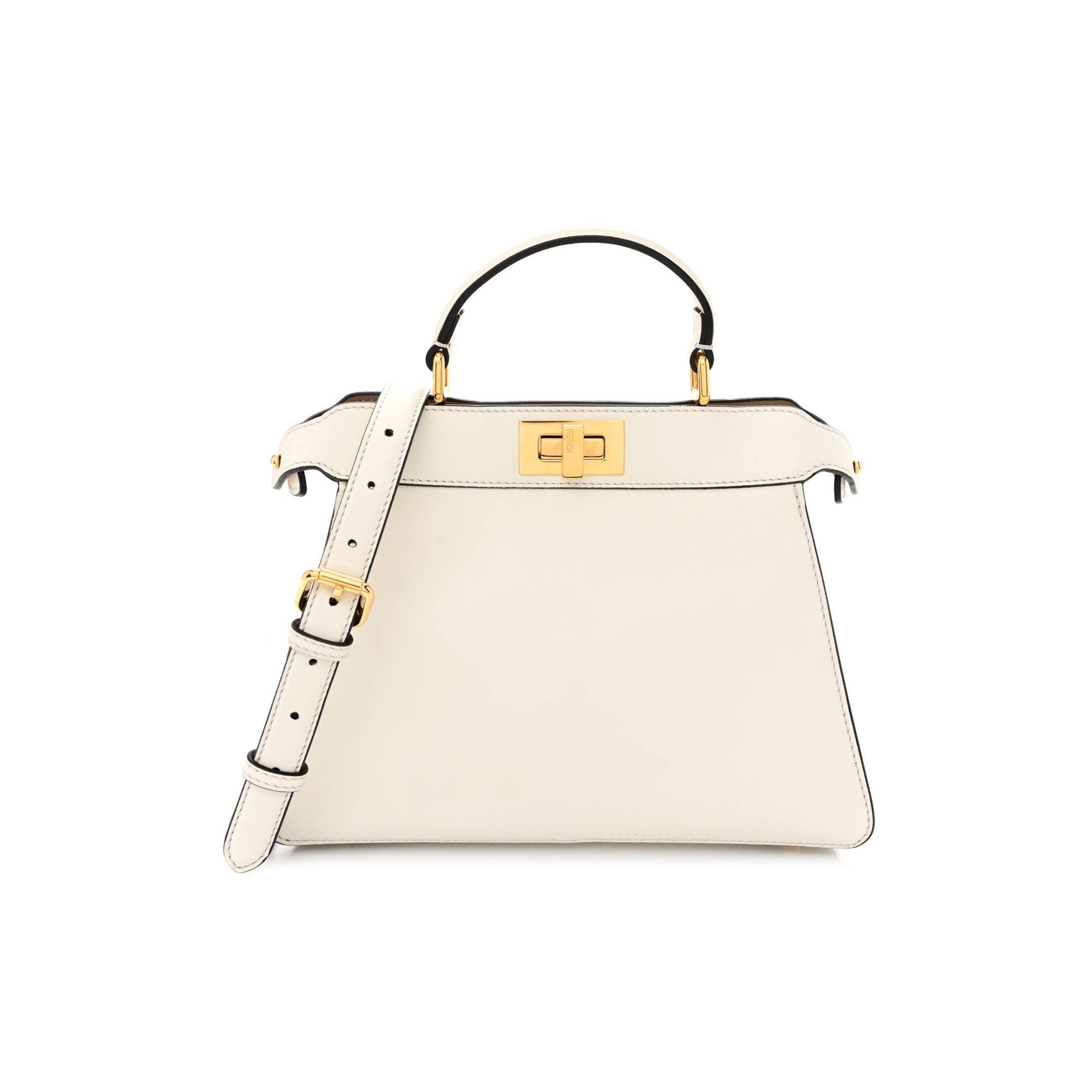 FENDI SHINY NAPPA PETITE PEEKABOO I SEE U SATCHEL WHITE (27*21*10cm) FENDI SHINY NAPPA PETITE PEEKABOO I SEE U SATCHEL WHITE (27*21*10cm)