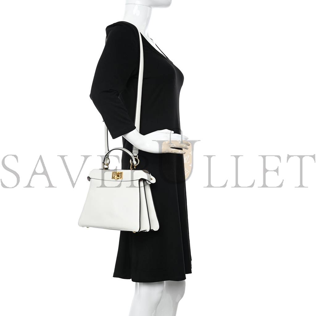 FENDI SHINY NAPPA PETITE PEEKABOO I SEE U SATCHEL WHITE (27*21*10cm) FENDI SHINY NAPPA PETITE PEEKABOO I SEE U SATCHEL WHITE (27*21*10cm)