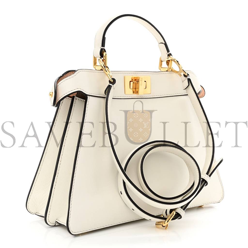 FENDI SHINY NAPPA PETITE PEEKABOO I SEE U SATCHEL WHITE (27*21*10cm) FENDI SHINY NAPPA PETITE PEEKABOO I SEE U SATCHEL WHITE (27*21*10cm)