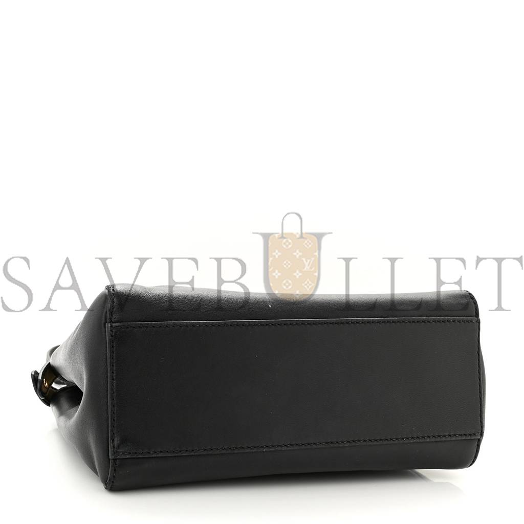FENDI NAPPA MINI PEEKABOO ICONIC SATCHEL BLACK (23*19*11cm) FENDI NAPPA MINI PEEKABOO ICONIC SATCHEL BLACK (23*19*11cm)