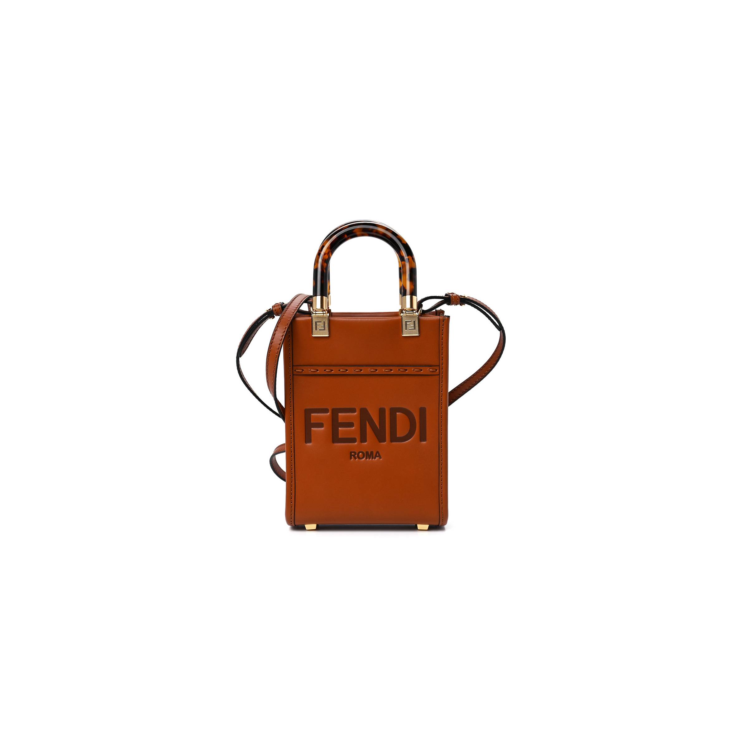 FENDI VITELLO KING PLEXIGLASS MINI FENDI SUNSHINE SHOPPER TOTE CUOIO (18*13*6cm) FENDI VITELLO KING PLEXIGLASS MINI FENDI SUNSHINE SHOPPER TOTE CUOIO (18*13*6cm)