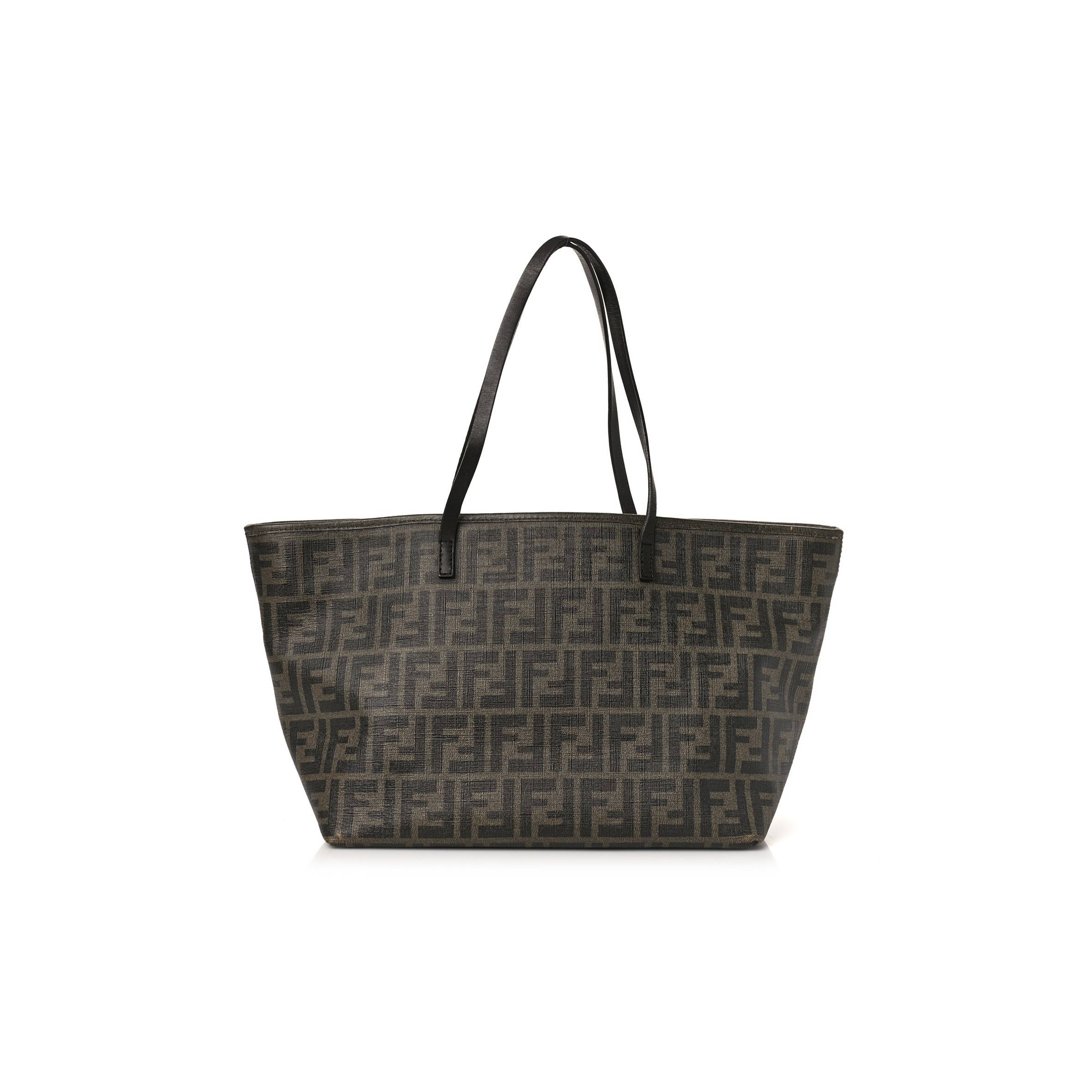 FENDI ZUCCA SPALMATI MEDIUM ROLL TOTE TOBACCO VIOLA (47*36*27cm) FENDI ZUCCA SPALMATI MEDIUM ROLL TOTE TOBACCO VIOLA (47*36*27cm)