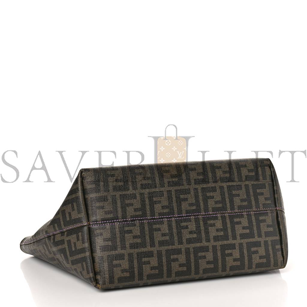 FENDI ZUCCA SPALMATI MEDIUM ROLL TOTE TOBACCO VIOLA (47*36*27cm) FENDI ZUCCA SPALMATI MEDIUM ROLL TOTE TOBACCO VIOLA (47*36*27cm)