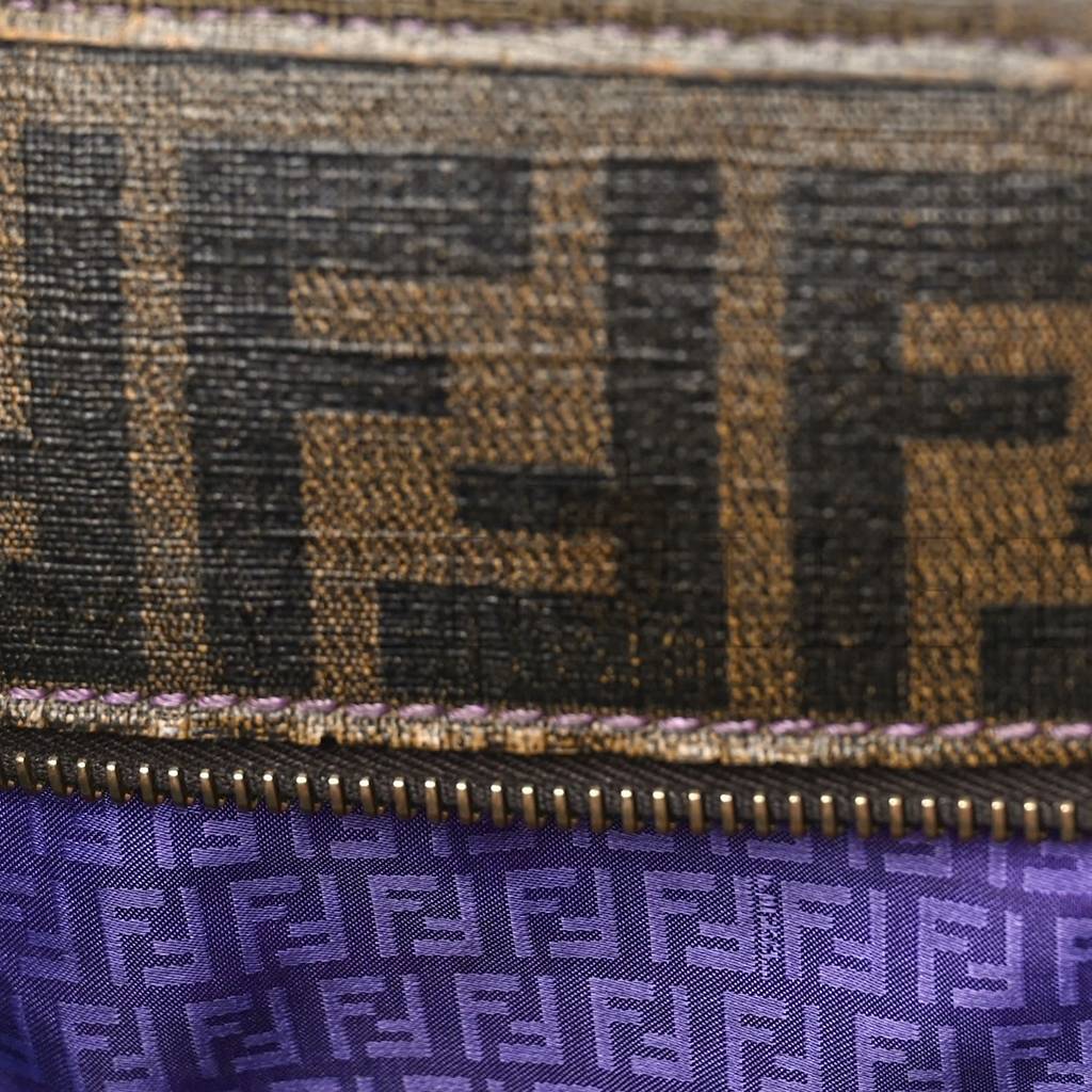 FENDI ZUCCA SPALMATI MEDIUM ROLL TOTE TOBACCO VIOLA (47*36*27cm) FENDI ZUCCA SPALMATI MEDIUM ROLL TOTE TOBACCO VIOLA (47*36*27cm)