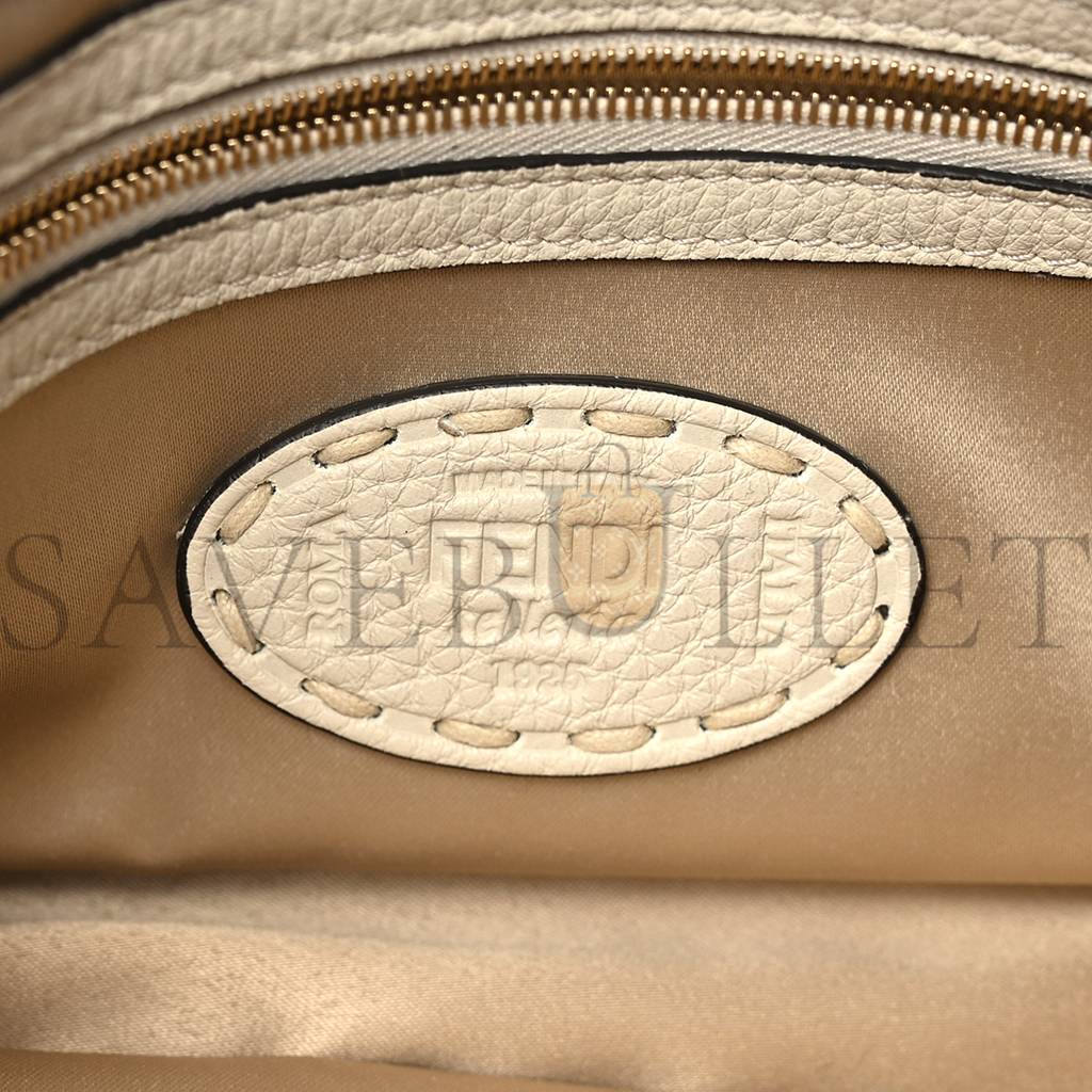 FENDI WOOL CUOIO ROMANO SELLERIA FF 1974 BAGUETTE 1997 BEIGE CAMMELLO CAMELIA (27*15*6cm) FENDI WOOL CUOIO ROMANO SELLERIA FF 1974 BAGUETTE 1997 BEIGE CAMMELLO CAMELIA (27*15*6cm)