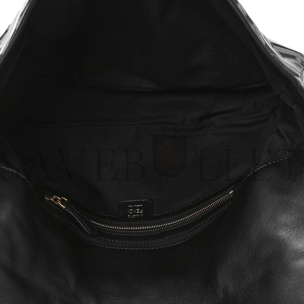 FENDI NAPPA FF 1974 EMBOSSED LARGE BAGUETTE BLACK (31*20*5cm) FENDI NAPPA FF 1974 EMBOSSED LARGE BAGUETTE BLACK (31*20*5cm)