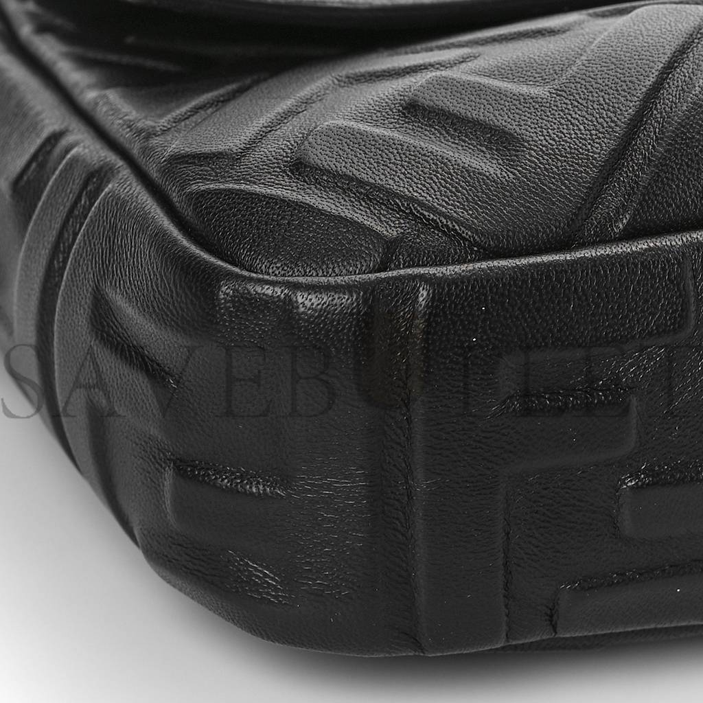 FENDI NAPPA FF 1974 EMBOSSED LARGE BAGUETTE BLACK (31*20*5cm) FENDI NAPPA FF 1974 EMBOSSED LARGE BAGUETTE BLACK (31*20*5cm)