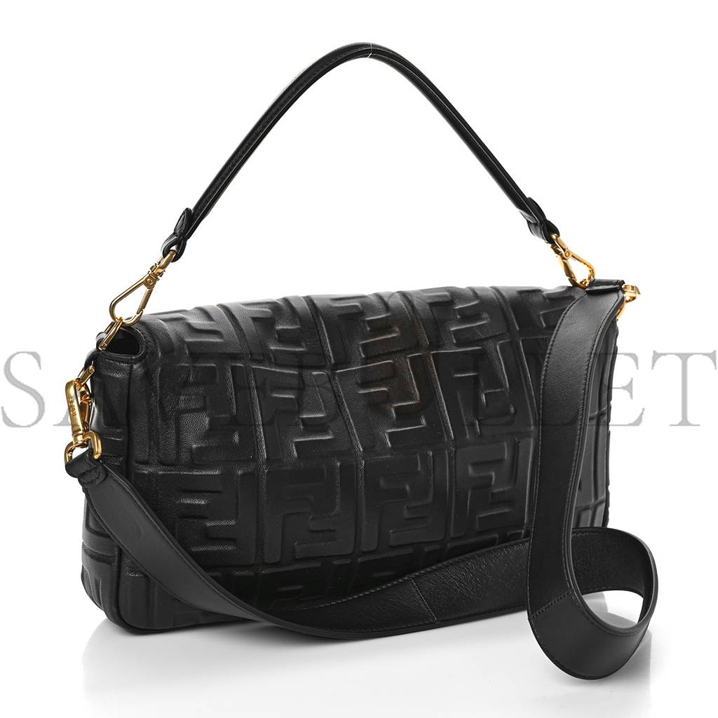 FENDI NAPPA FF 1974 EMBOSSED LARGE BAGUETTE BLACK (31*20*5cm) FENDI NAPPA FF 1974 EMBOSSED LARGE BAGUETTE BLACK (31*20*5cm)