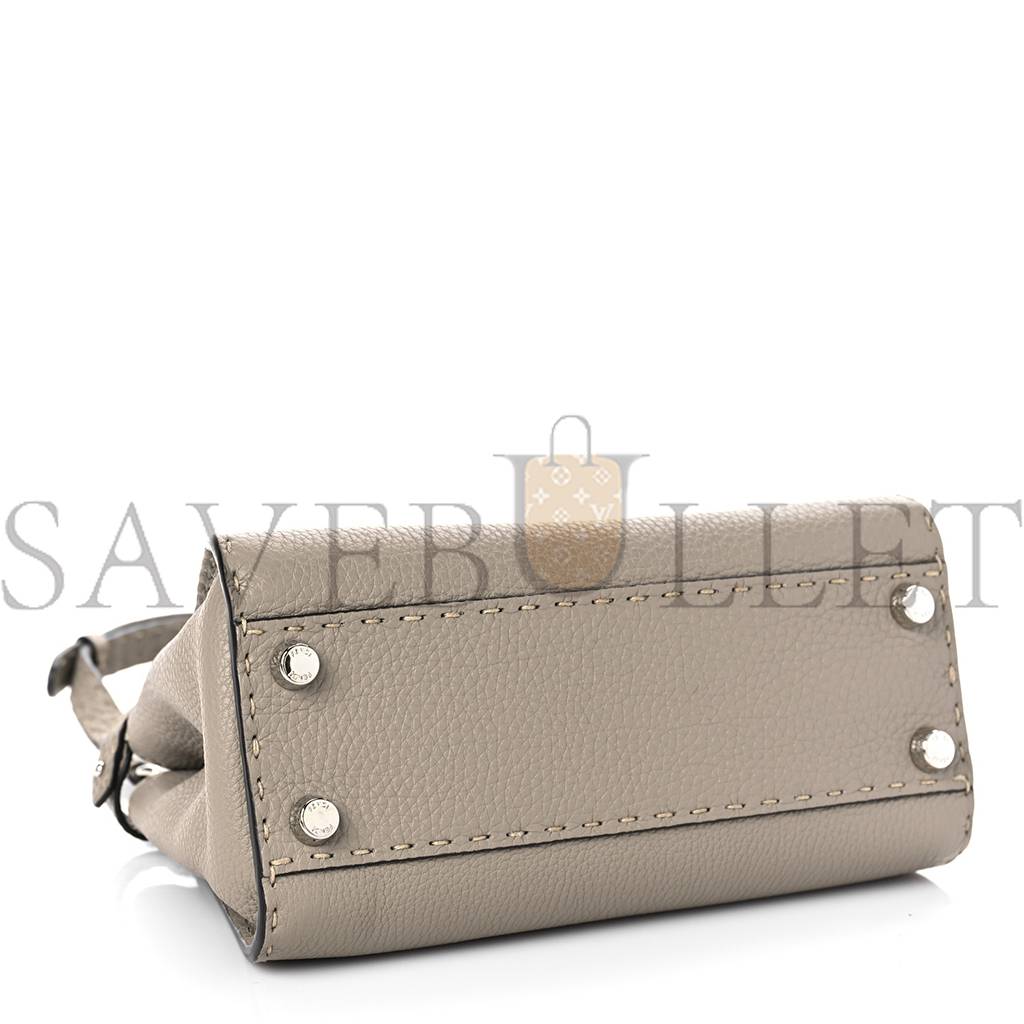 FENDI CUOIO ROMANO SNAKESKIN SELLERIA MINI PEEKABOO ICONIC SATCHEL CORDA WHITE (23*18*11cm) FENDI CUOIO ROMANO SNAKESKIN SELLERIA MINI PEEKABOO ICONIC SATCHEL CORDA WHITE (23*18*11cm)