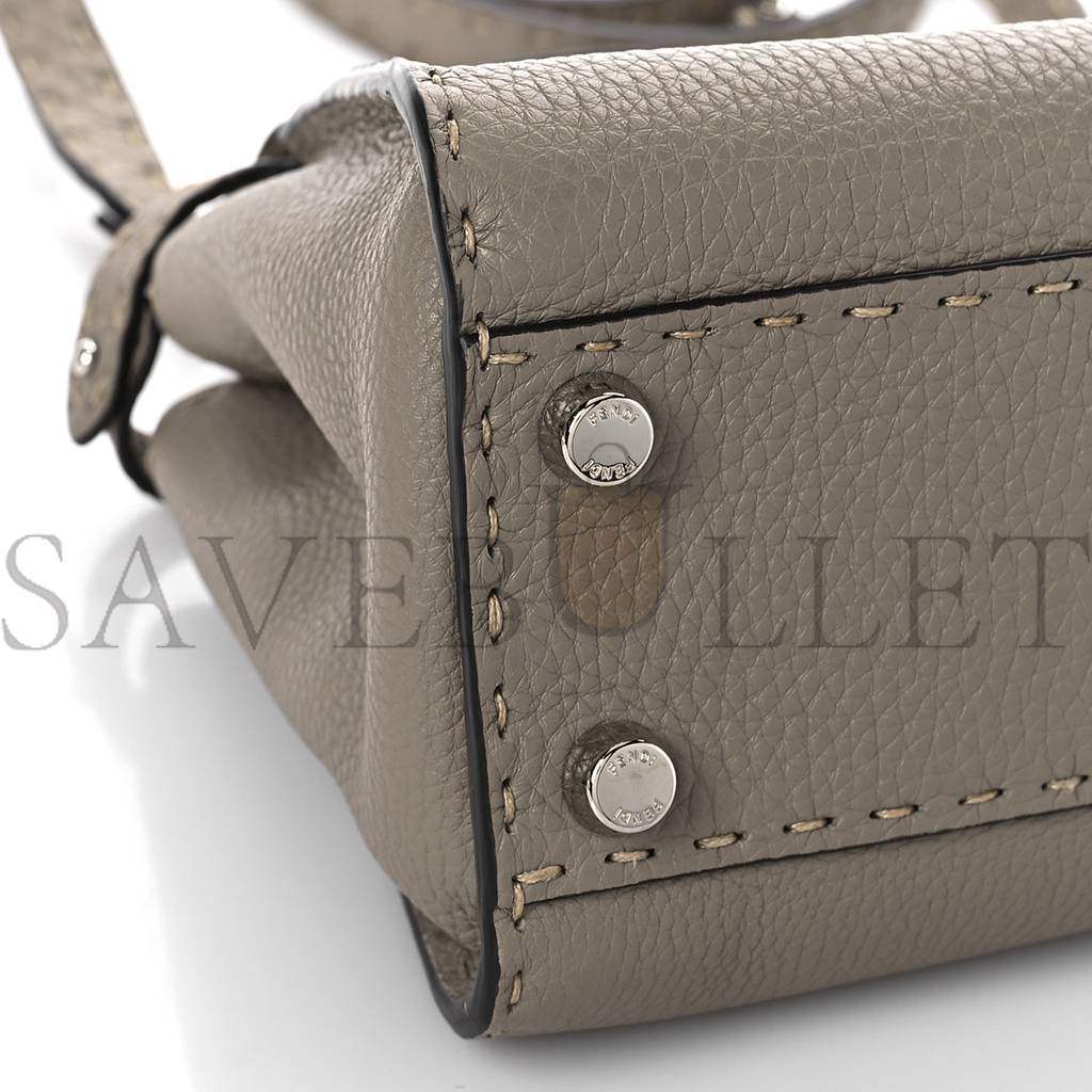 FENDI CUOIO ROMANO SNAKESKIN SELLERIA MINI PEEKABOO ICONIC SATCHEL CORDA WHITE (23*18*11cm) FENDI CUOIO ROMANO SNAKESKIN SELLERIA MINI PEEKABOO ICONIC SATCHEL CORDA WHITE (23*18*11cm)