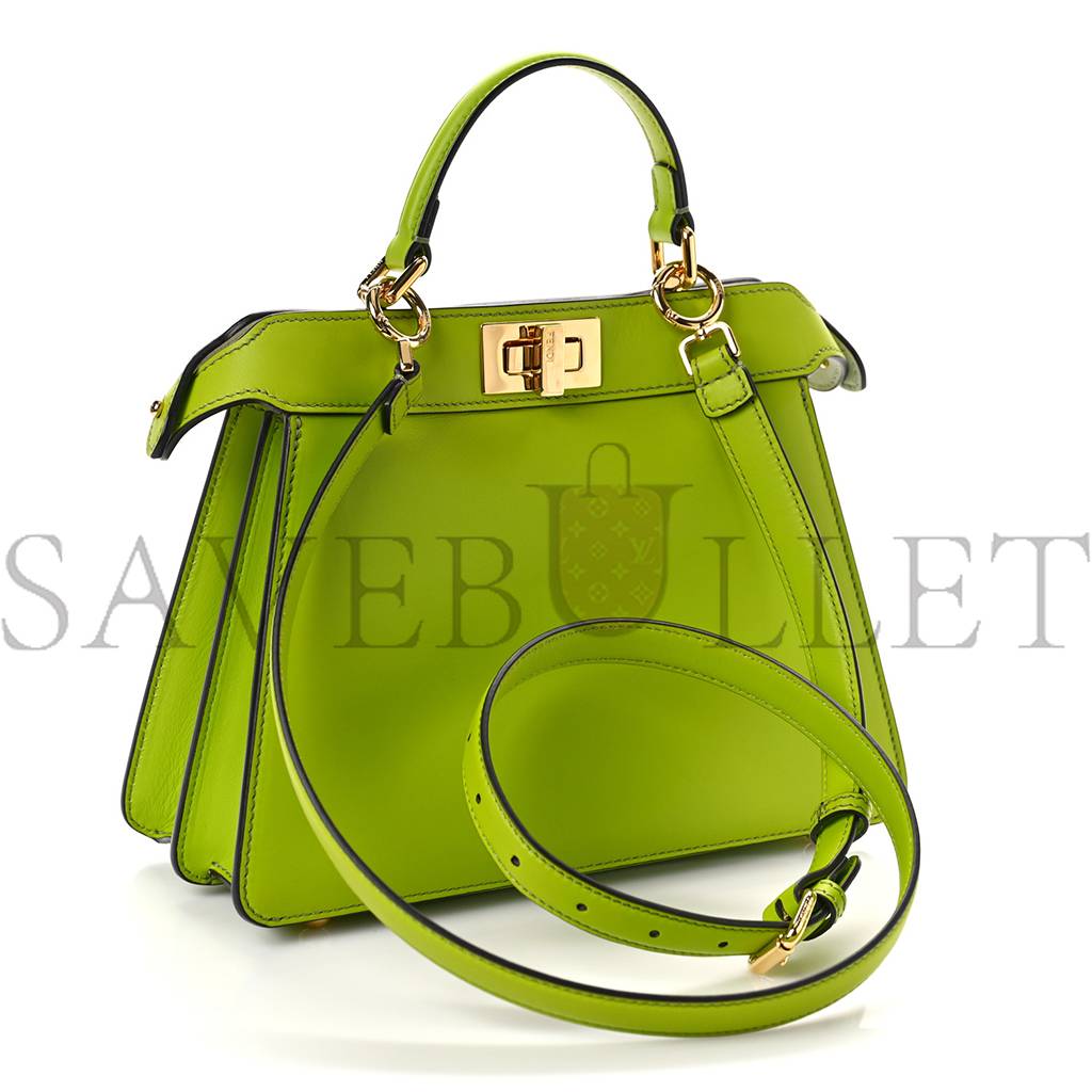 FENDI VITELLO SETA SHINY NAPPA BI-COLOR SMALL PEEKABOO I SEE U SATCHEL WASABI WHITE (27*20*10cm) FENDI VITELLO SETA SHINY NAPPA BI-COLOR SMALL PEEKABOO I SEE U SATCHEL WASABI WHITE (27*20*10cm)