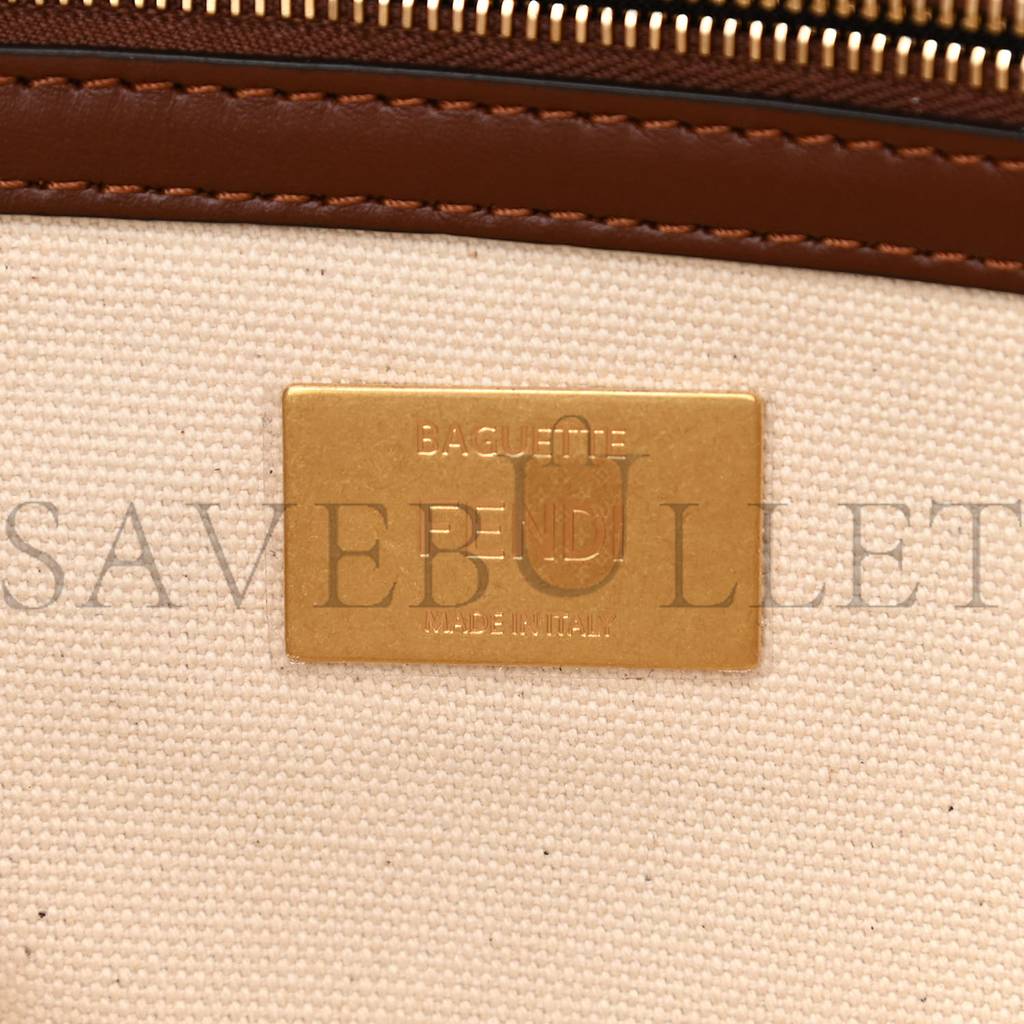 FENDI X SARA COLEMAN CANVAS VITELLO KING SETA FF FISH EYE EMBROIDERED BAGUETTE GREZZO MULTICOLOR GHIANDA (28*15*6cm) FENDI X SARA COLEMAN CANVAS VITELLO KING SETA FF FISH EYE EMBROIDERED BAGUETTE GREZZO MULTICOLOR GHIANDA (28*15*6cm)