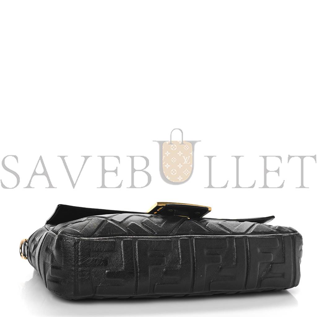 FENDI NAPPA FF 1974 EMBOSSED BAGUETTE BLACK (27*15*6cm) FENDI NAPPA FF 1974 EMBOSSED BAGUETTE BLACK (27*15*6cm)