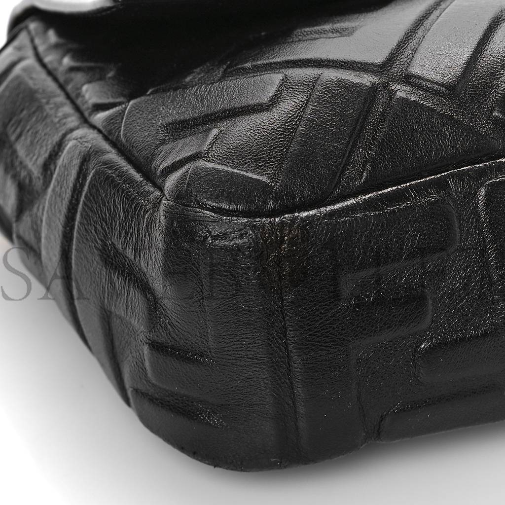 FENDI NAPPA FF 1974 EMBOSSED BAGUETTE BLACK (27*15*6cm) FENDI NAPPA FF 1974 EMBOSSED BAGUETTE BLACK (27*15*6cm)
