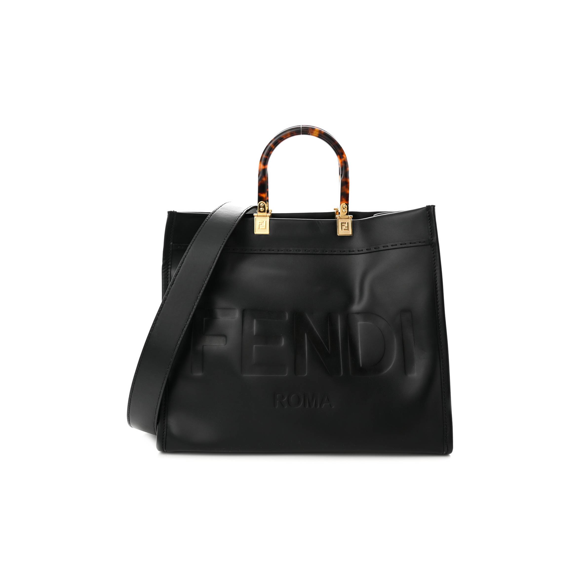 FENDI VITELLO KING PLEXIGLASS MEDIUM FENDI SUNSHINE SHOPPER TOTE BLACK (36*30*15cm) FENDI VITELLO KING PLEXIGLASS MEDIUM FENDI SUNSHINE SHOPPER TOTE BLACK (36*30*15cm)