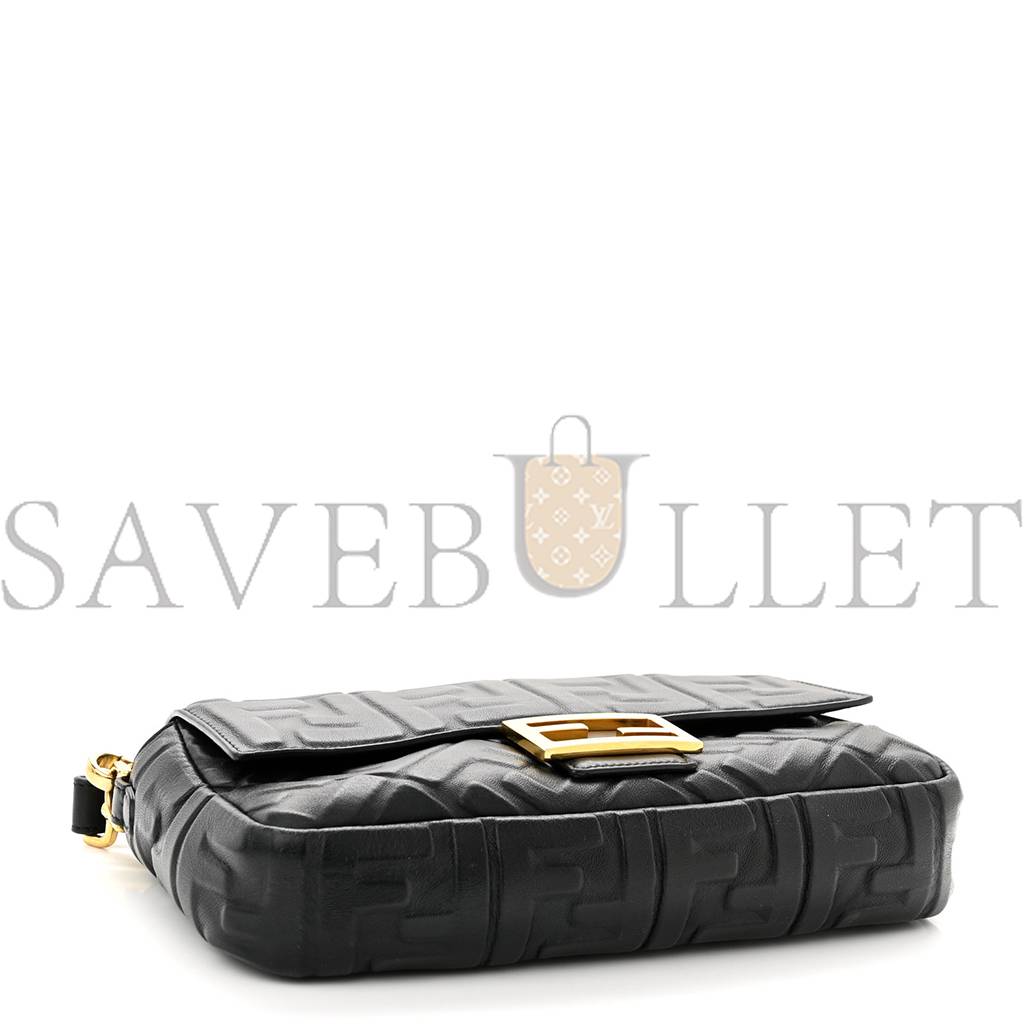 FENDI NAPPA FF 1974 EMBOSSED BAGUETTE BLACK (26*17*5cm) FENDI NAPPA FF 1974 EMBOSSED BAGUETTE BLACK (26*17*5cm)