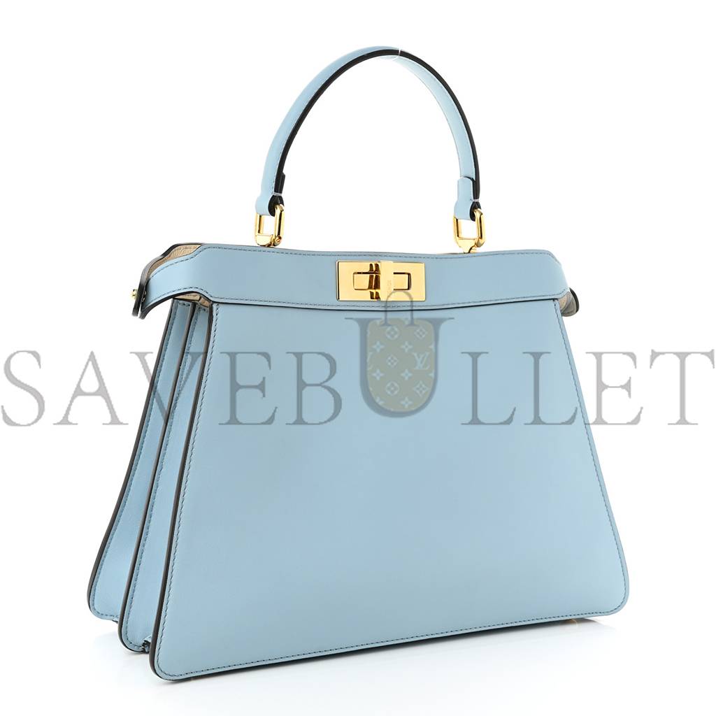 FENDI VITELLO SETA SHINY NAPPA MEDIUM PEEKABOO I SEE U SATCHEL AZZURRO BABY CAMELIA (33*24*13cm) FENDI VITELLO SETA SHINY NAPPA MEDIUM PEEKABOO I SEE U SATCHEL AZZURRO BABY CAMELIA (33*24*13cm)