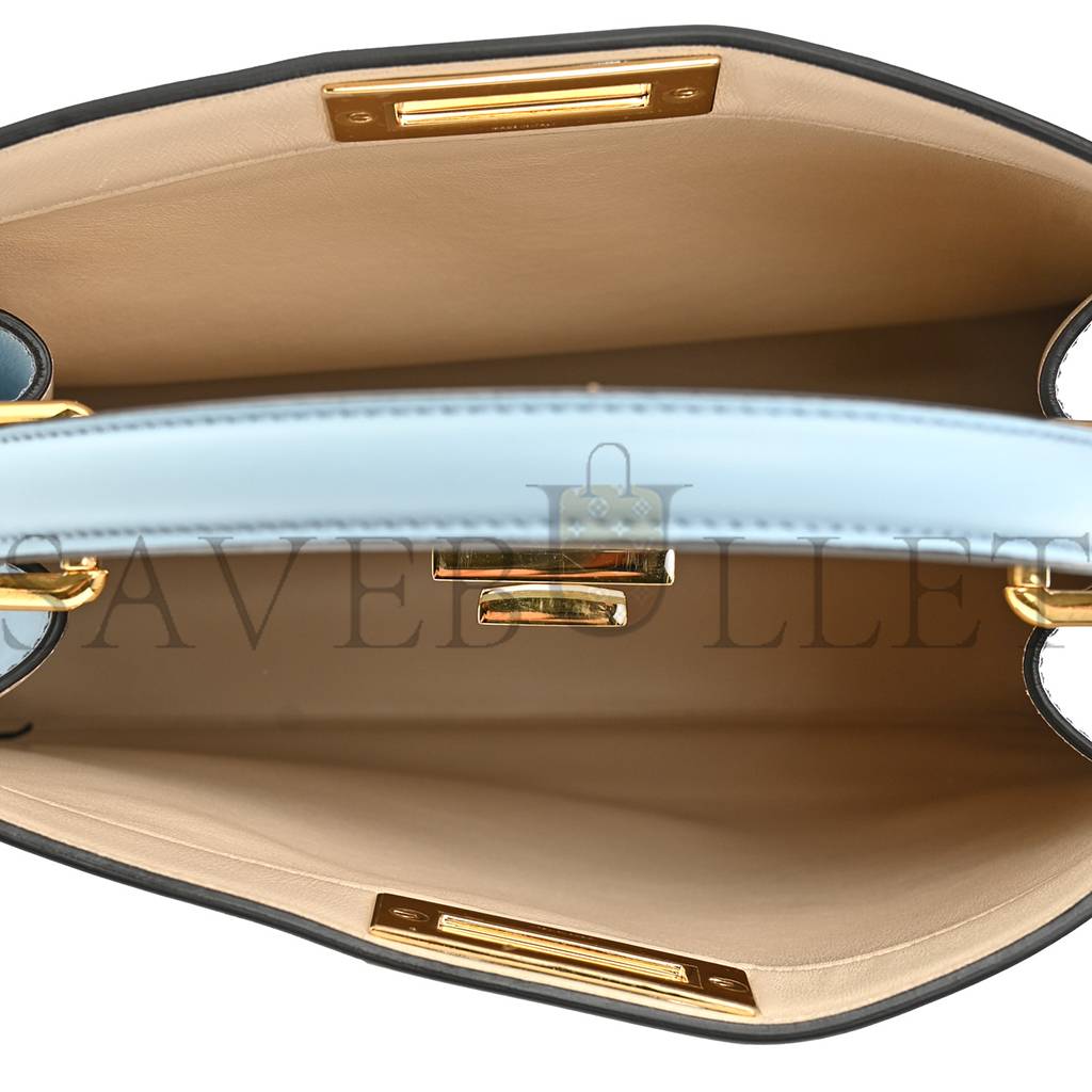 FENDI VITELLO SETA SHINY NAPPA MEDIUM PEEKABOO I SEE U SATCHEL AZZURRO BABY CAMELIA (33*24*13cm) FENDI VITELLO SETA SHINY NAPPA MEDIUM PEEKABOO I SEE U SATCHEL AZZURRO BABY CAMELIA (33*24*13cm)