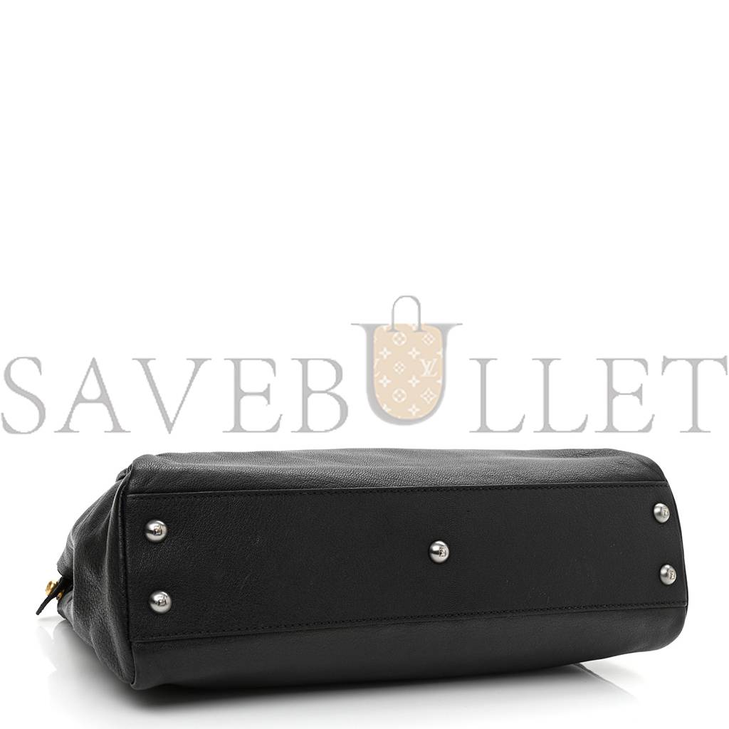 FENDI GOATSKIN ZUCCA MEDIUM PEEKABOO ICONIC SATCHEL BLACK TOBACCO (34*22*11cm) FENDI GOATSKIN ZUCCA MEDIUM PEEKABOO ICONIC SATCHEL BLACK TOBACCO (34*22*11cm)
