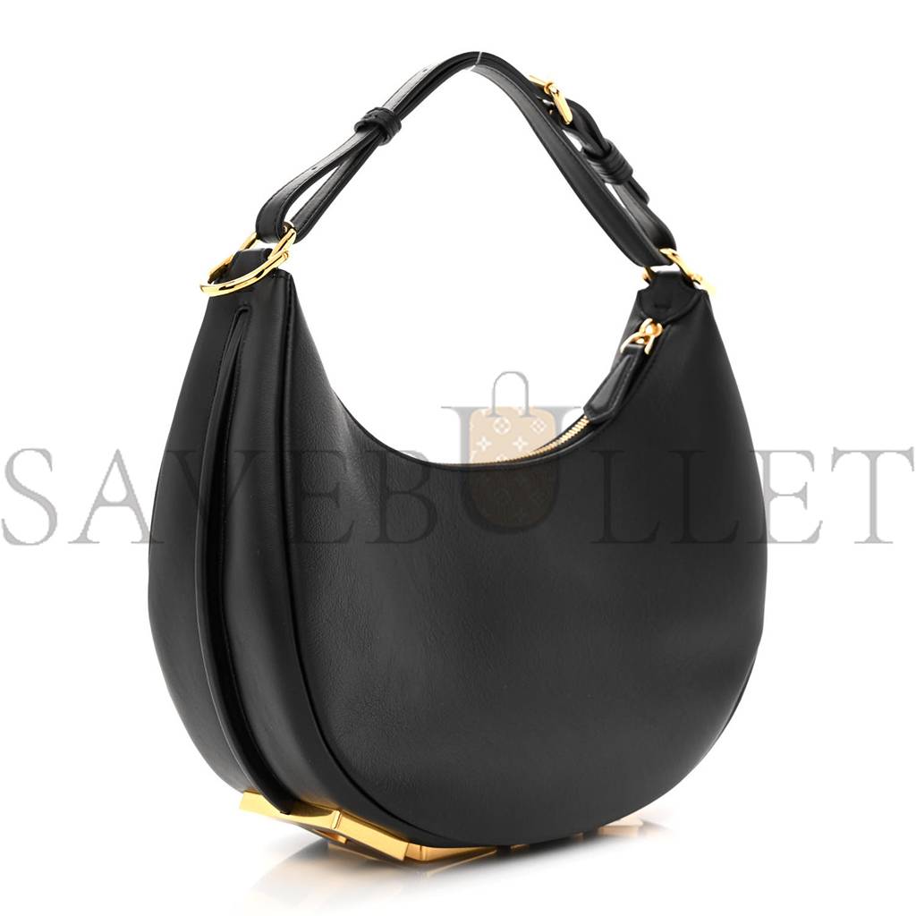 FENDI VITELLO GRACE MATTE SMALL FENDIGRAPHY HOBO BAG BLACK (28*23*10cm) FENDI VITELLO GRACE MATTE SMALL FENDIGRAPHY HOBO BAG BLACK (28*23*10cm)