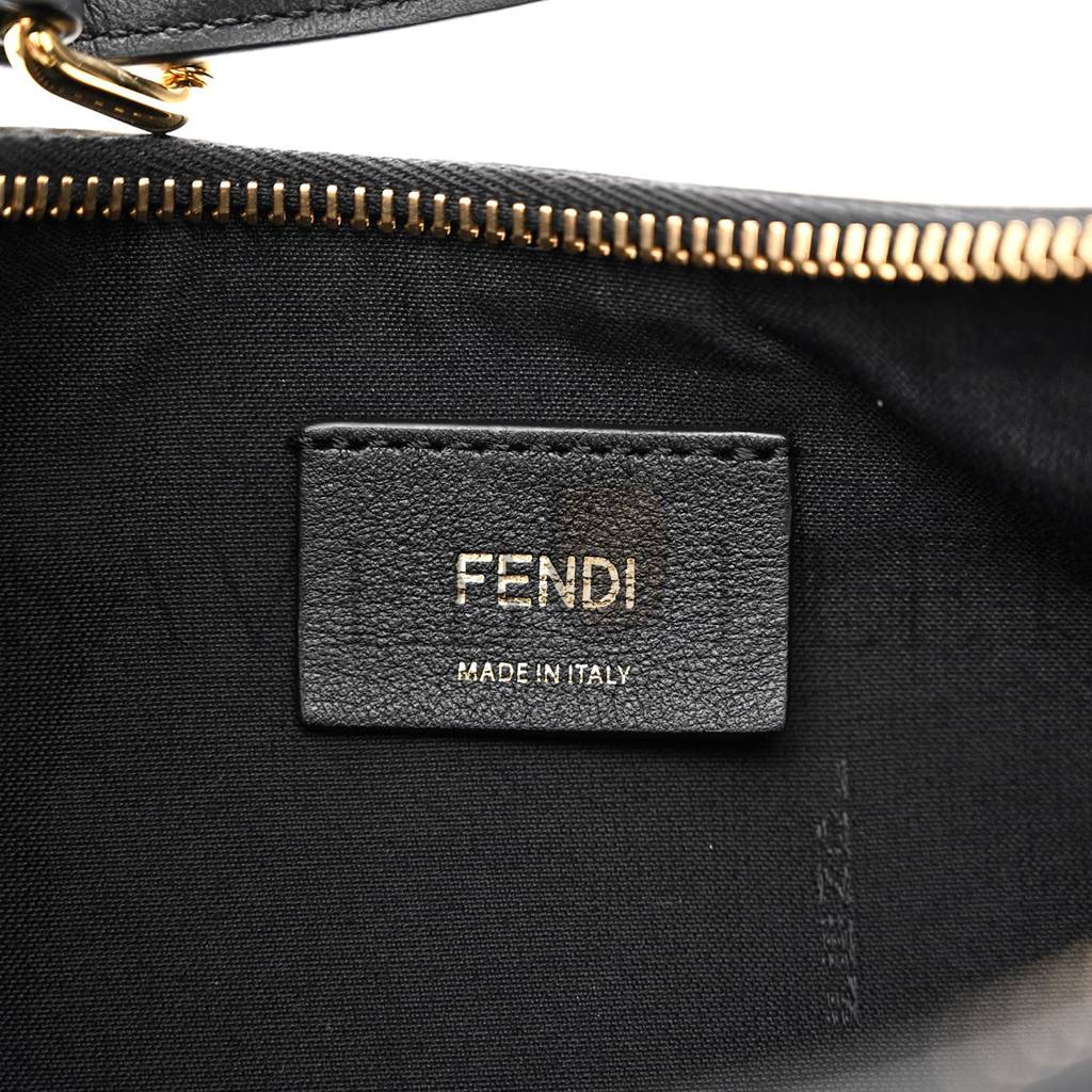FENDI VITELLO GRACE MATTE SMALL FENDIGRAPHY HOBO BAG BLACK (28*23*10cm) FENDI VITELLO GRACE MATTE SMALL FENDIGRAPHY HOBO BAG BLACK (28*23*10cm)