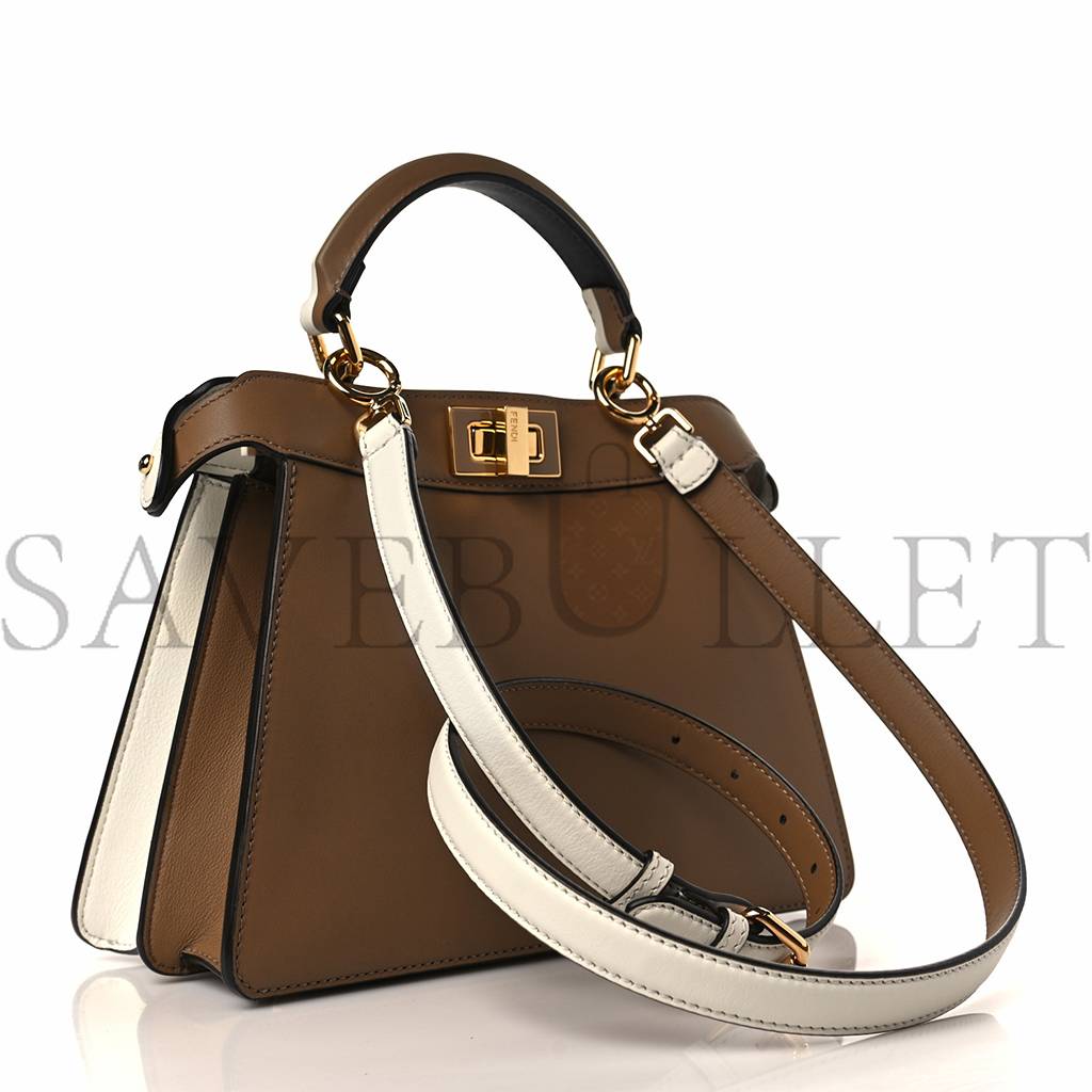 FENDI VITELLO SETA NAPPA PLEXIGLASS BI-COLOR PEEKABOO I SEE U SATCHEL WHITE ICE SAND (20*15*9cm) FENDI VITELLO SETA NAPPA PLEXIGLASS BI-COLOR PEEKABOO I SEE U SATCHEL WHITE ICE SAND (20*15*9cm)