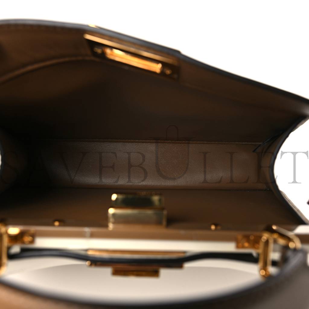 FENDI VITELLO SETA NAPPA PLEXIGLASS BI-COLOR PEEKABOO I SEE U SATCHEL WHITE ICE SAND (20*15*9cm) FENDI VITELLO SETA NAPPA PLEXIGLASS BI-COLOR PEEKABOO I SEE U SATCHEL WHITE ICE SAND (20*15*9cm)