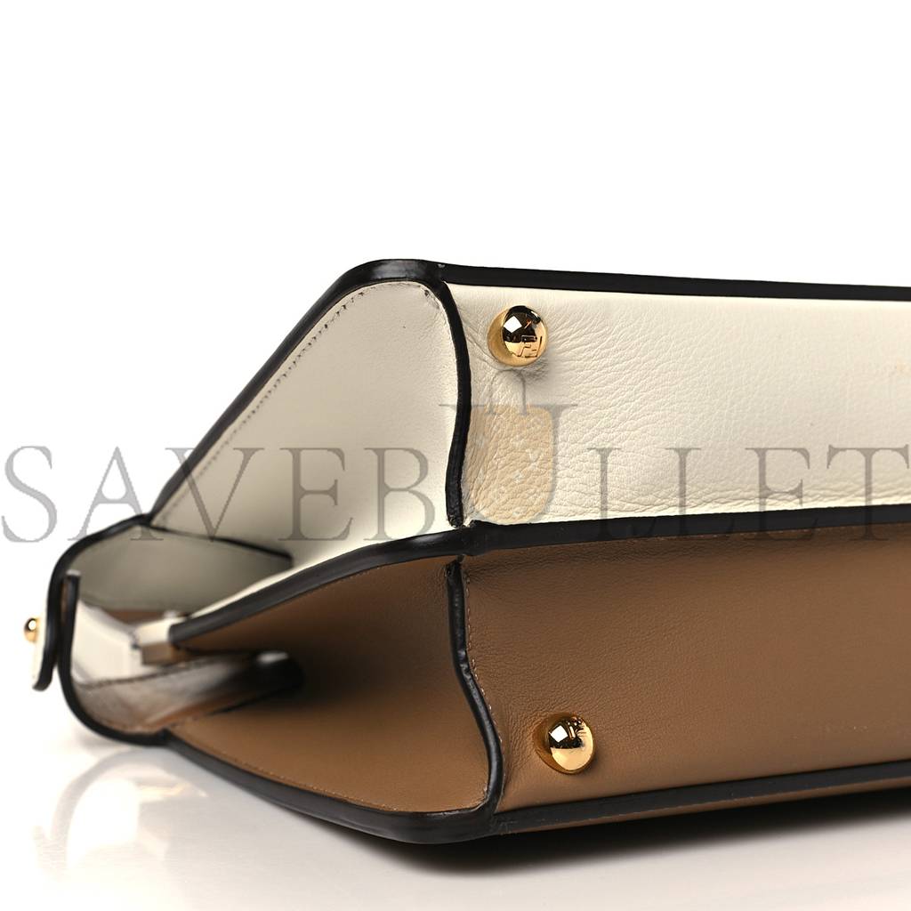 FENDI VITELLO SETA NAPPA PLEXIGLASS BI-COLOR PEEKABOO I SEE U SATCHEL WHITE ICE SAND (20*15*9cm) FENDI VITELLO SETA NAPPA PLEXIGLASS BI-COLOR PEEKABOO I SEE U SATCHEL WHITE ICE SAND (20*15*9cm)