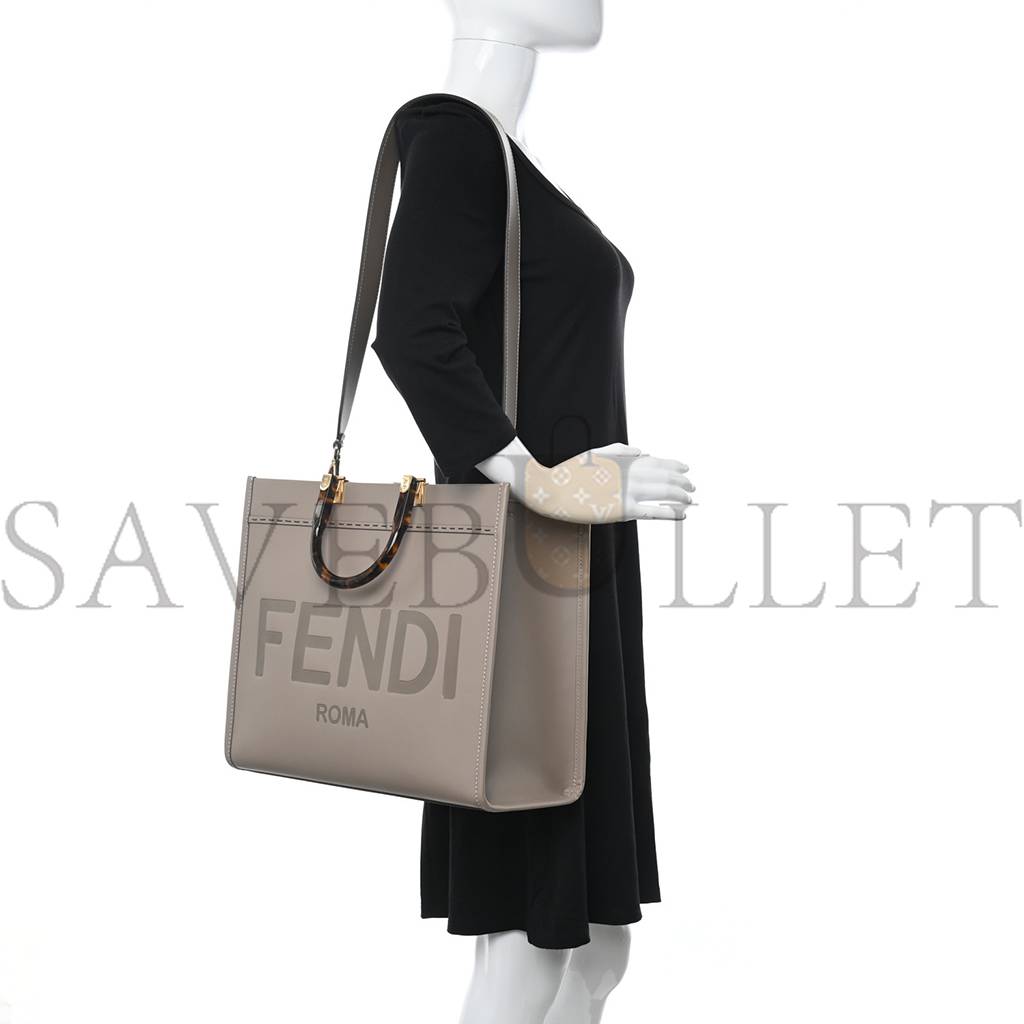 FENDI VITELLO KING PLEXIGLASS LOGO EMBOSSED MEDIUM FENDI SUNSHINE SHOPPER TOTE TORTORA (36*30*16cm) FENDI VITELLO KING PLEXIGLASS LOGO EMBOSSED MEDIUM FENDI SUNSHINE SHOPPER TOTE TORTORA (36*30*16cm)